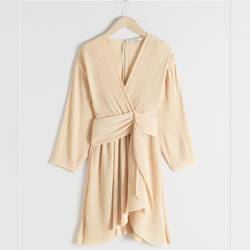 NWT Plissé Pleated Recycled Polyester Blend Dress